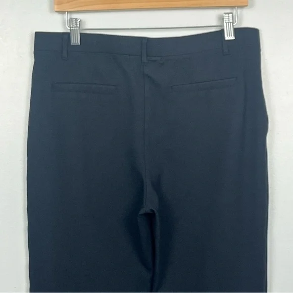 Quince black ponte knit pull on straight leg faux pocket career pants, large. - Picture 5 of 9